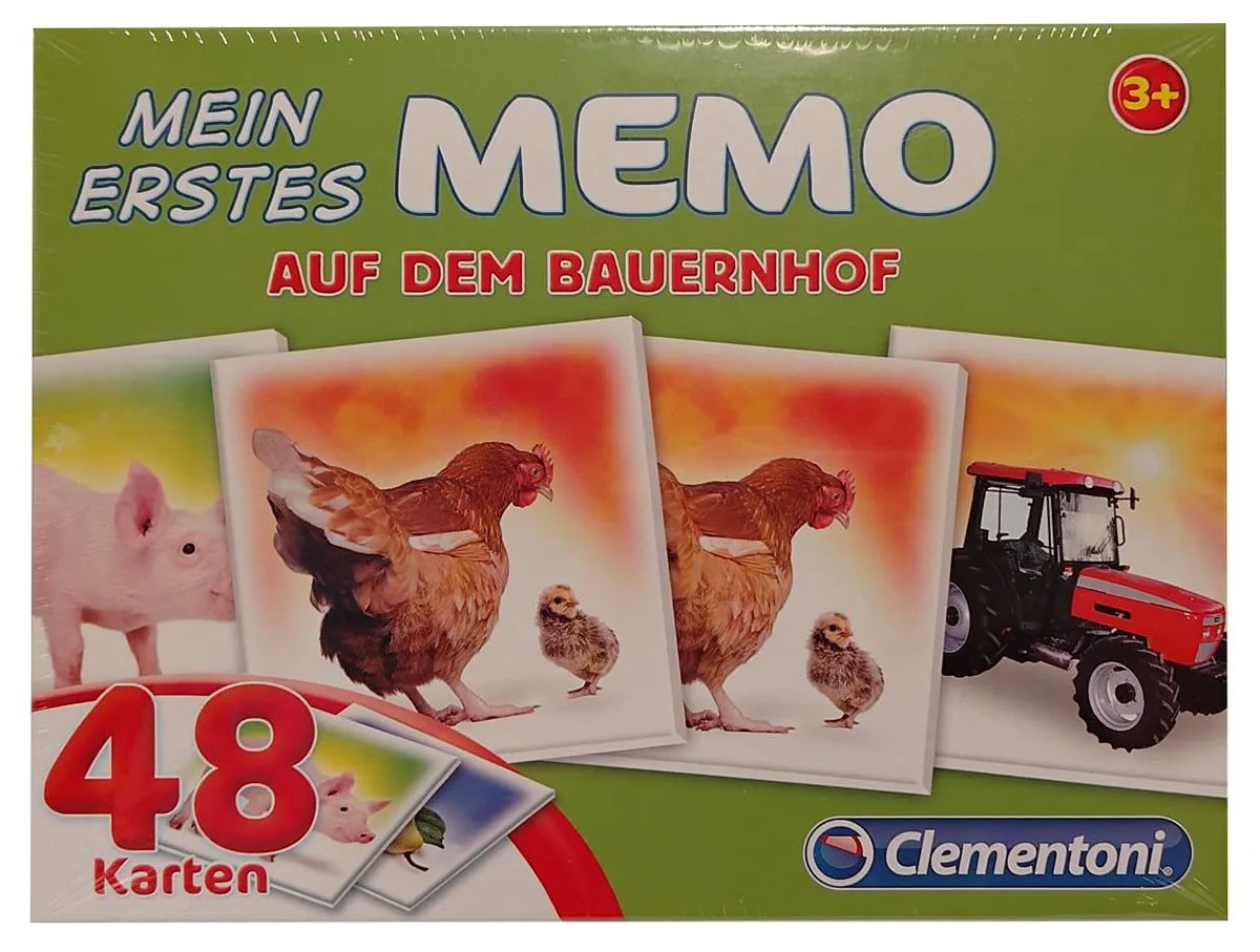 Spiel Clementoni 96314-8 - Mein erstes Memo - Auf dem Bauernhof, Memory Set, Mein erstes Memo von Clementoni, Ausgabe Mehrfarbig – Schachtel