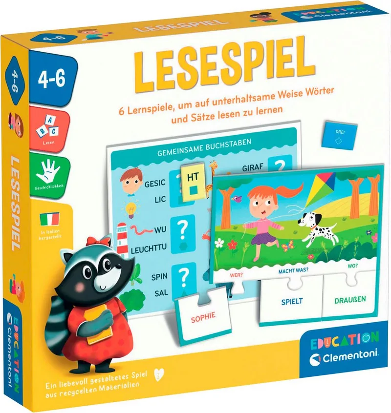 Spiel Education, Lese-Spiel, Lernspiel, Made in Europe from Clementoni, Bunt edition – box