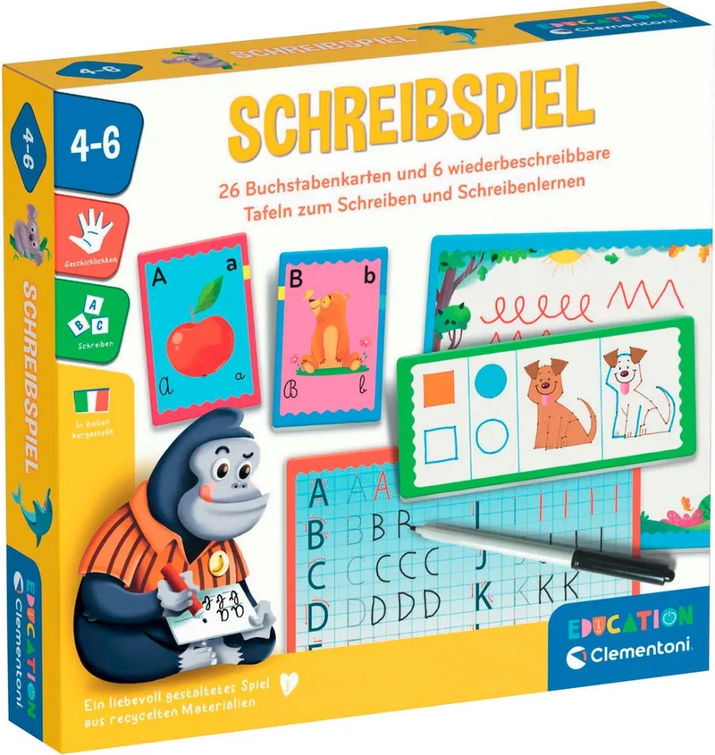 Spiel Education, Schreib-Spiel, Lernspiel, Made in Europe from Clementoni, Bunt edition – box