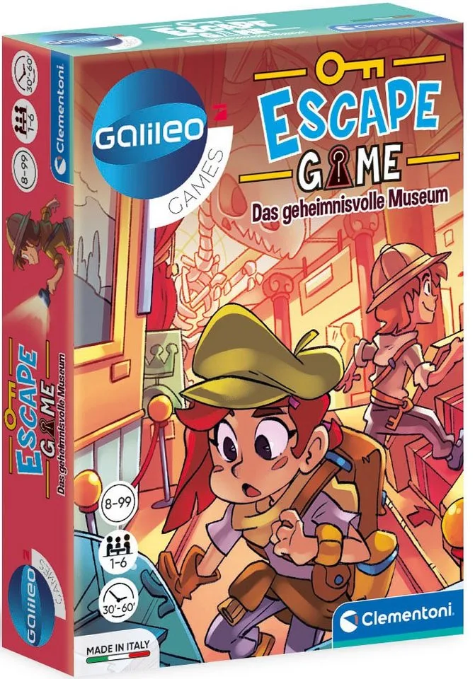 Spiel Galileo, Escape Game Das geheimnisvolle Museum, Detektivspiel, Made in Europe from Clementoni, Bunt edition – box
