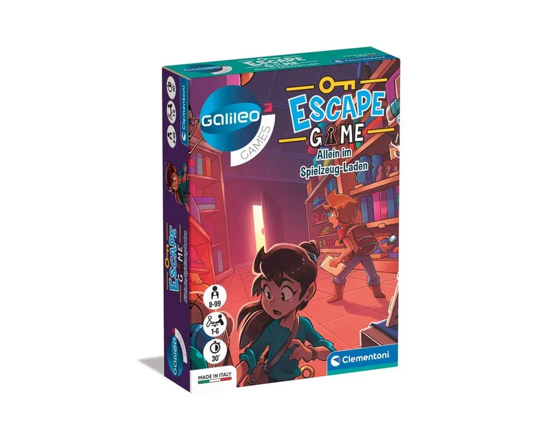 Spiel Kinderspiel Galileo Escape Game Allein im Spielzeug-Laden from Clementoni – box