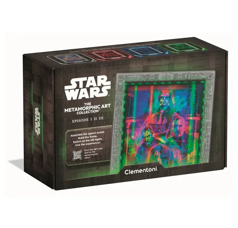 Star Wars Metamorphic Art Puzzel - Episode I-II-III - Puzzel 520 Stukjes met LED Lijst from Clementoni, Rgb edition – box 2 of 5