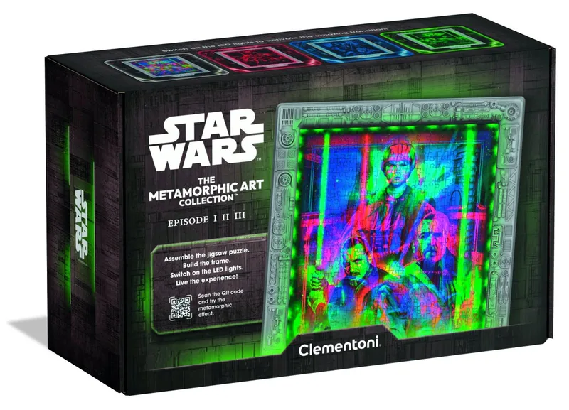 Star Wars Metamorphic Art Puzzel - Episode I-II-III - Puzzel 520 Stukjes met LED Lijst from Clementoni, Rgb edition – box 1 of 5