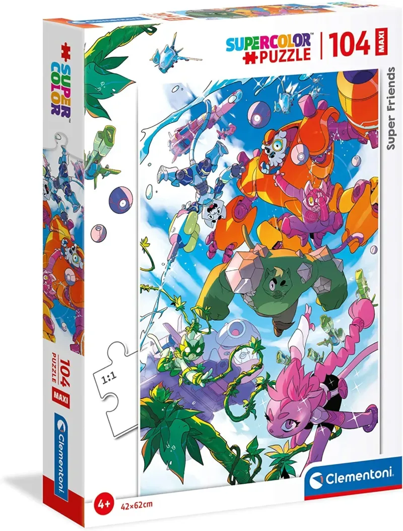 Super Friends! Maxi Puzzel 104 Stukjes de Clementoni, édition Multicolore – boîte 2 sur 2