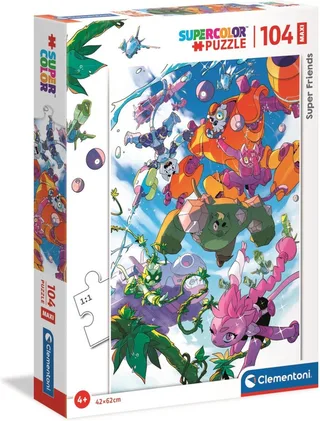 Super Friends! Maxi Puzzel 104 Stukjes de Clementoni, édition Multicolore – boîte 1 sur 2