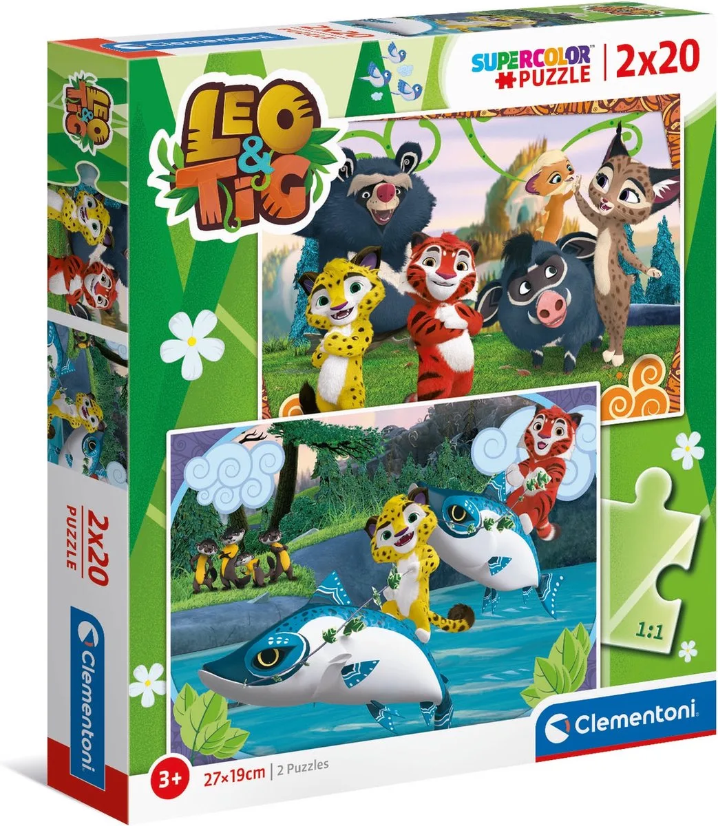 Supercolor 24785 puzzel Legpuzzel 20 stuk(s) Dieren från Clementoni, utgåva Flerfärgad – kartong