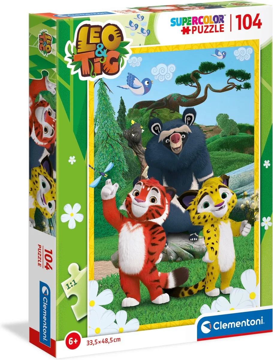 Supercolor 27547 puzzel Legpuzzel 104 stuk(s) Dieren från Clementoni, utgåva Flerfärgad – kartong