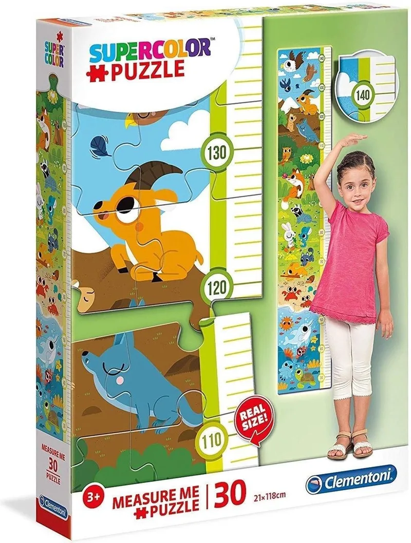 Supercolor - Measure Me - Kinderpuzzel - 21 x 118 cm - 30 Stukjes - Vanaf 3 jaar from Clementoni, Multicolour edition – box