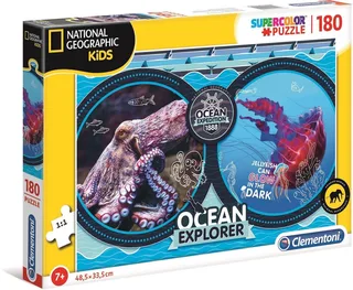 Supercolor Puzzel - OCEAN EXPLORER - National Geographic Kids - 104 Stukjes de Clementoni, édition Multicolore – boîte 1 sur 2