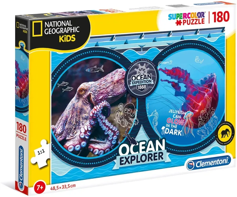 Supercolor Puzzel - OCEAN EXPLORER - National Geographic Kids - 104 Stukjes de Clementoni, édition Multicolore – boîte 2 sur 2