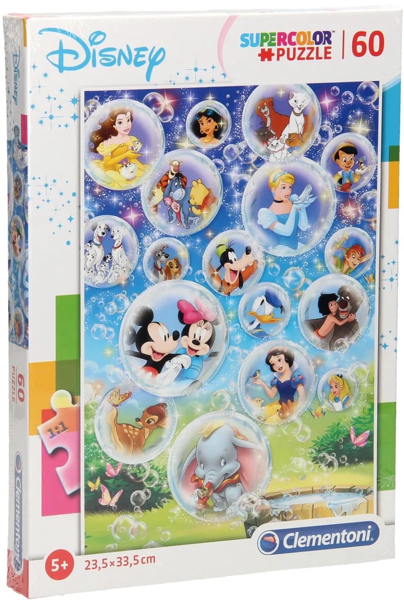 Superkleur puzzels - Standard characters - 60 stukjes - Disney van Clementoni, editie Meerkleurig – doos