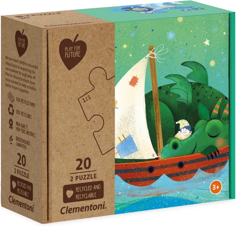 Sweet Dreams - Kinderpuzzel - 2 Puzzels - 20 Stukjes from Clementoni, Blue edition – box