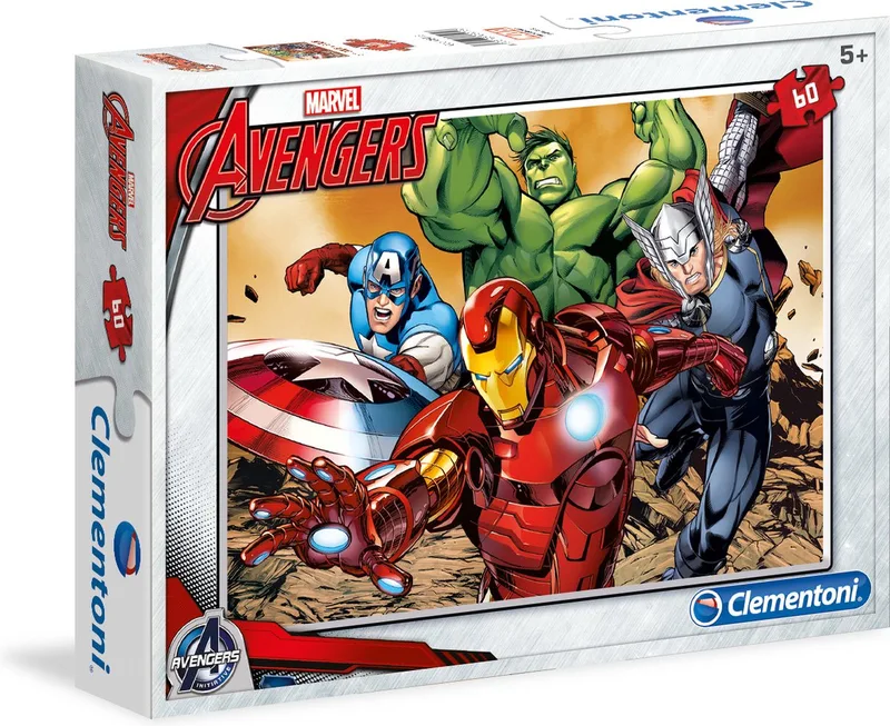 The Avengers - Kinderpuzzel - 20 x 15 cm - 60 Stukjes - Vanaf 5 jaar van Clementoni, editie Meerkleurig – doos