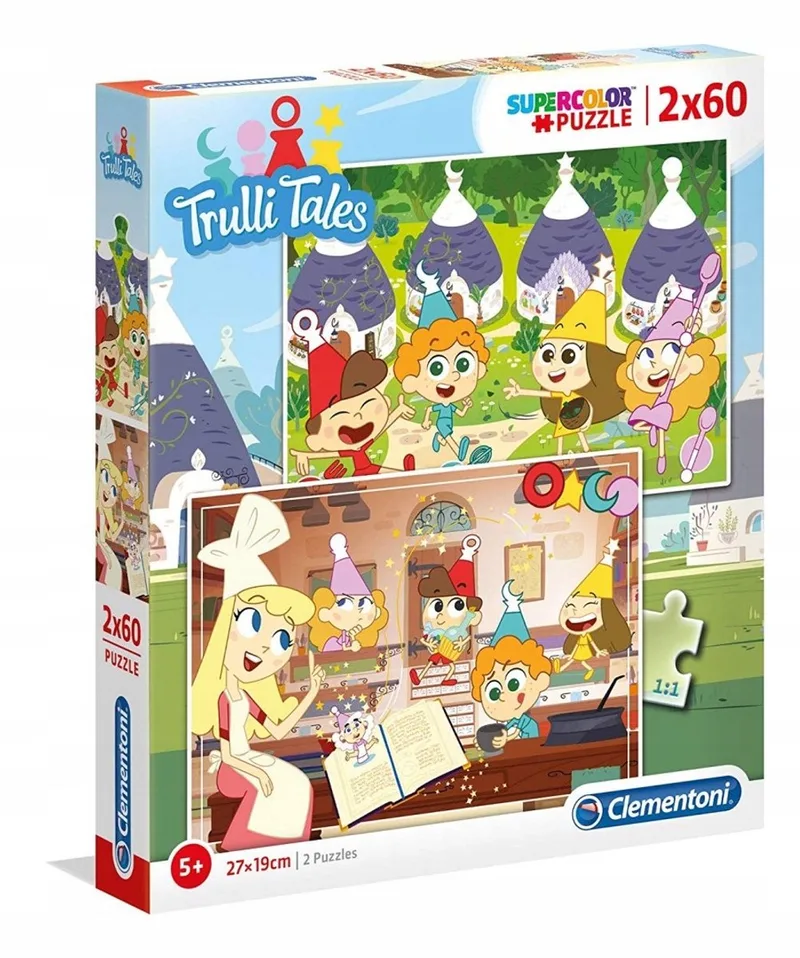 Trulli Tales 2x60 puzzel van Clementoni, editie Superkleuren – doos