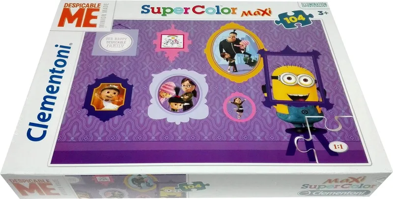 Verschrikkelijke Ikke Minions Clementoni Super Color Maxi Puzzel - 104 stukjes from Clementoni, Blue edition – box
