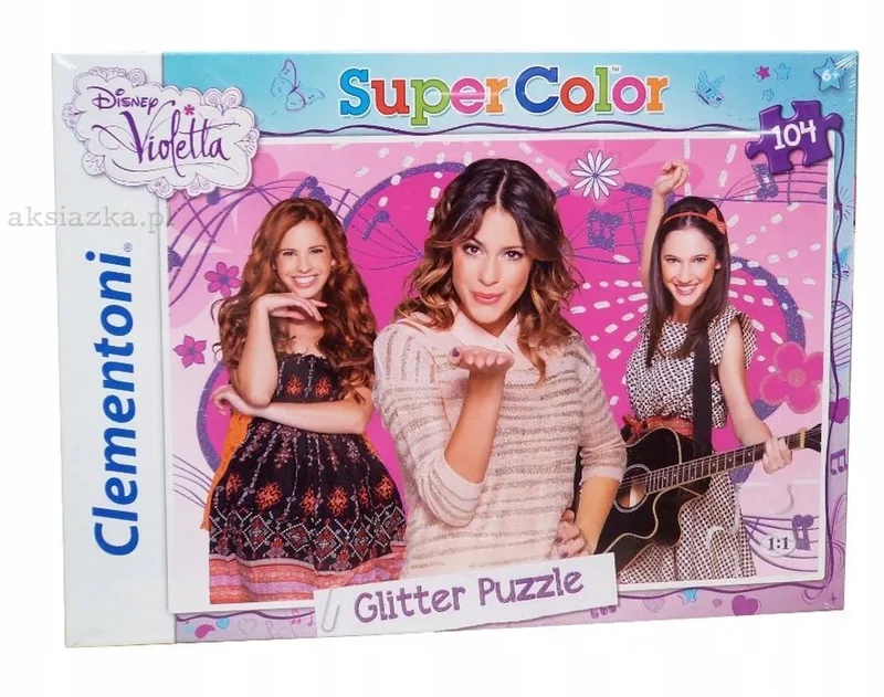 Violetta 104 elementų blizgučių dėlionė van Clementoni – doos