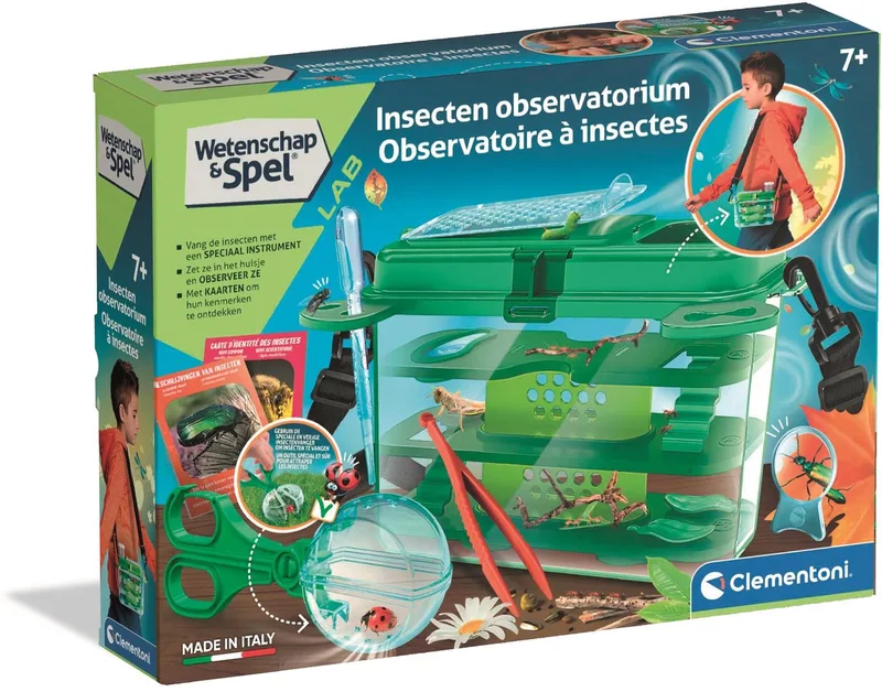 Wetenschap & Spel - Insecten Observatorium - STEM spelgoed - Draagbaar insecten hotel - Speelgoed van het jaar 2025 - Voor kinderen vanaf 8 jaar from Clementoni, Multikleur edition – box