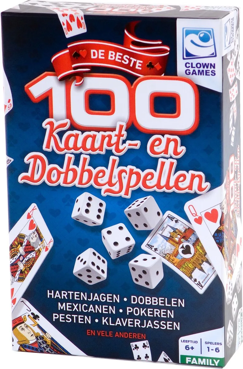 Clown Games 100 Kaart&Dobbel Spellen van Clown Games – doos
