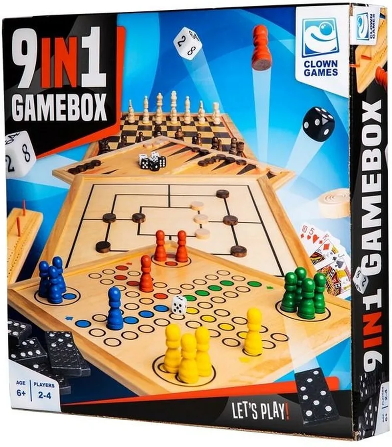 Clown Games 9-In-1 Spellendoos Hout from Clown Games – box