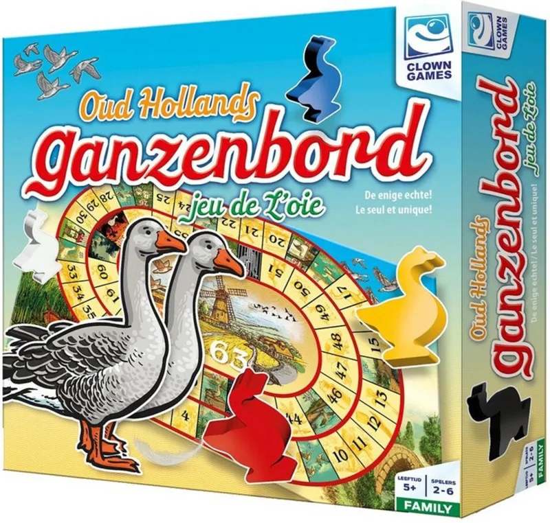 Ganzenbord De Luxe from Clown Games, Multicolor edition – box