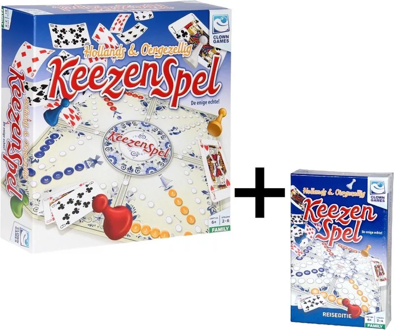 Keezenspel / Keezen - Bordspel en Reiseditie - Bundelpakket - Voordeelpakket von Clown Games – Schachtel