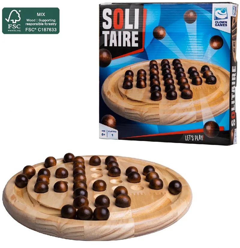 Solitaire - Hout - FSC-gecertificeerd van Clown Games – doos