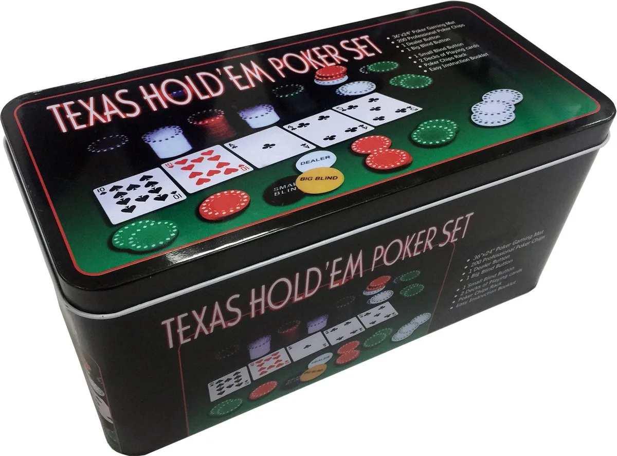 Texas Hold'em Poker Set van Clown Games – doos