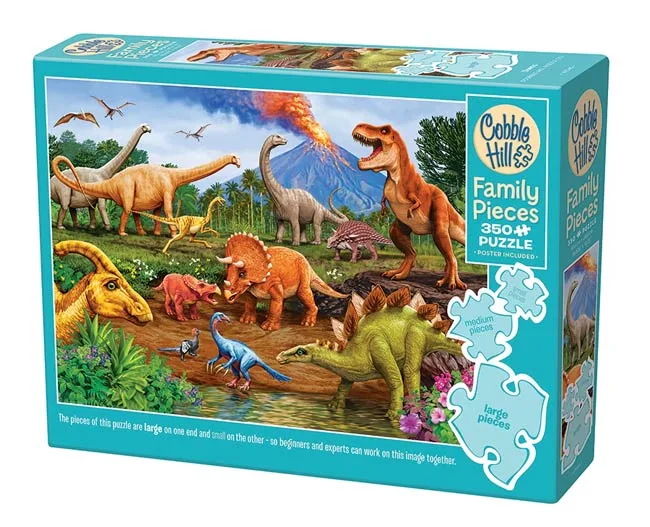 Dinos (350) - familiepuzzel van Cobble Hill – doos