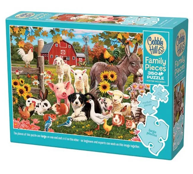 Family Farm (350) - familiepuzzel from Cobble Hill – box