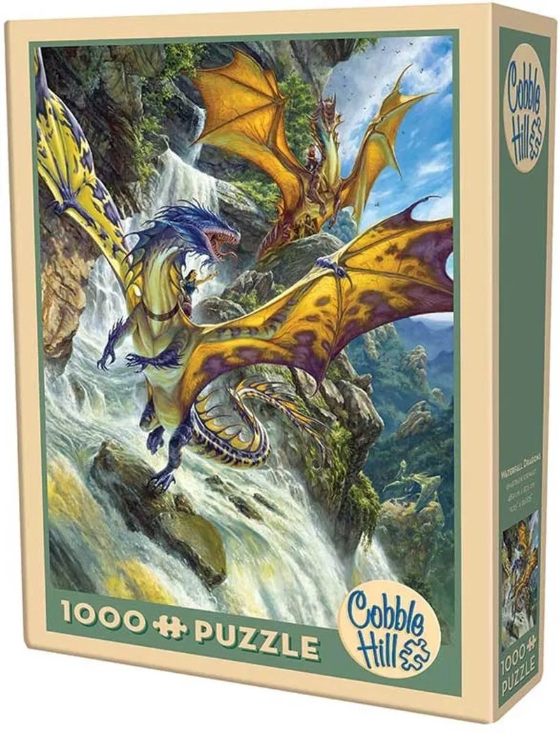 Legpuzzel Waterfall Dragons 1000 Stukjes van Cobble Hill, editie Meerkleurig – doos