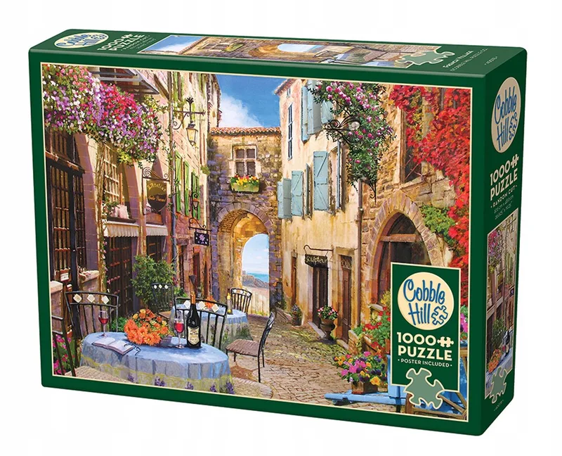 Merkloos Puzzel 1000 Stukjes: Charmant Frans Dorp de Cobble Hill, édition Multicolore – boîte 1 sur 2