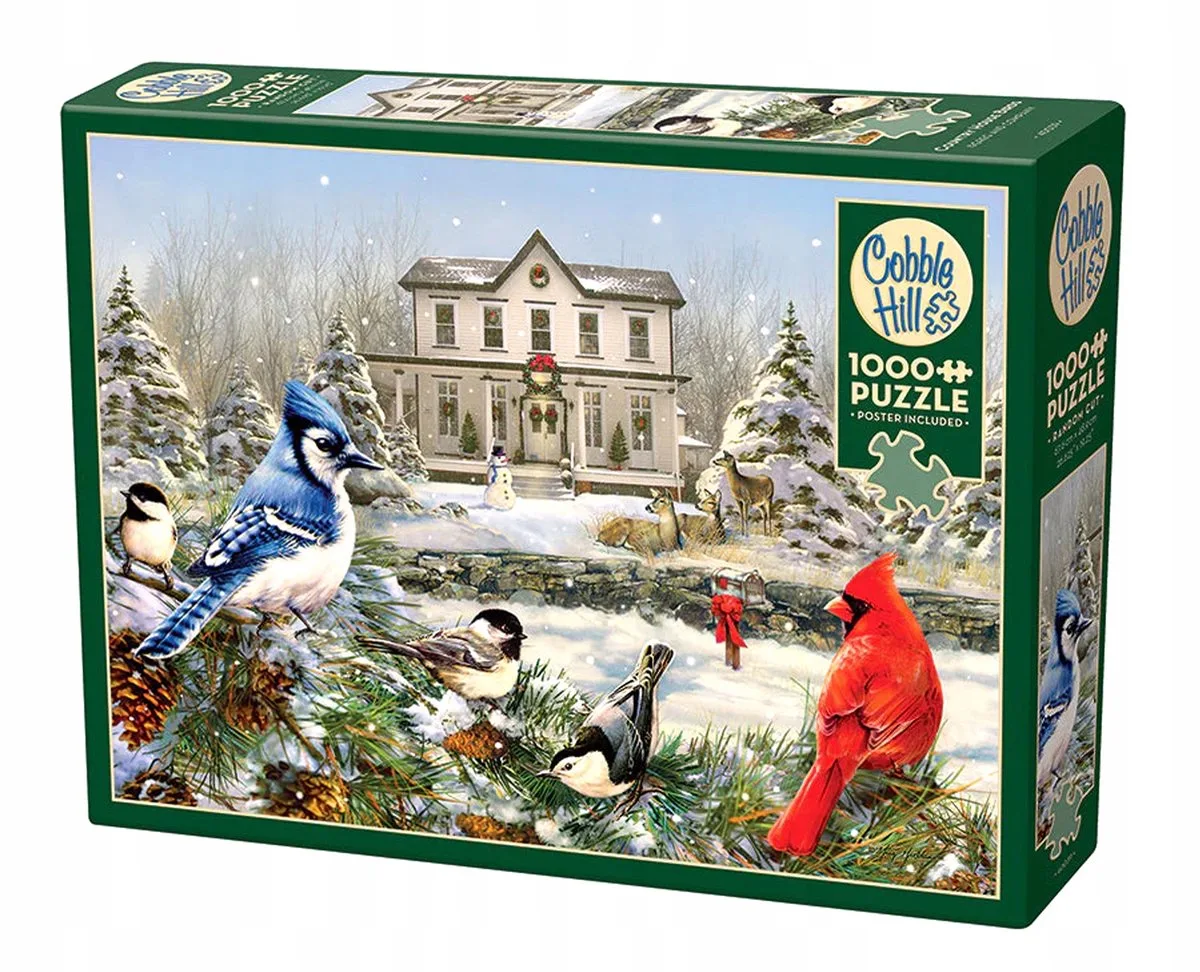 Merkloos Puzzel 1000 Stukjes - Vogels in Sneeuwlandschap de Cobble Hill, édition Multicolore – boîte