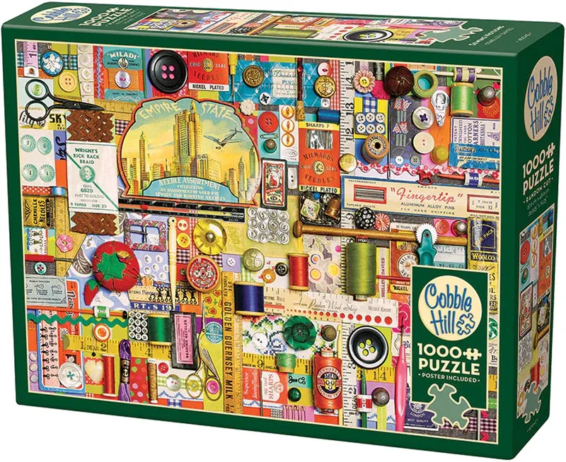 Puzzle 1000 Akcesoria do szycia 113117 - Puzzel 1000 Naaibenodigdheden 113117 van Cobble Hill, editie Meerkleurig – doos