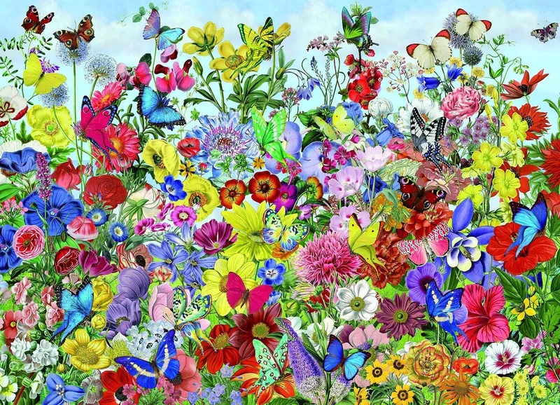 puzzle 1000 pieces - Butterfly Garden van Cobble Hill – doos