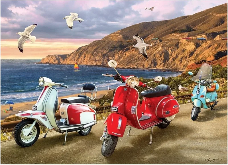 puzzle 1000 pieces - Scooters from Cobble Hill – box