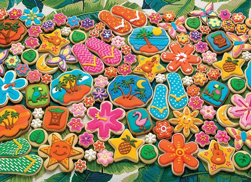 Puzzle Biscuits tropicaux - Random Cut - 1000 pièces de Cobble Hill – boîte