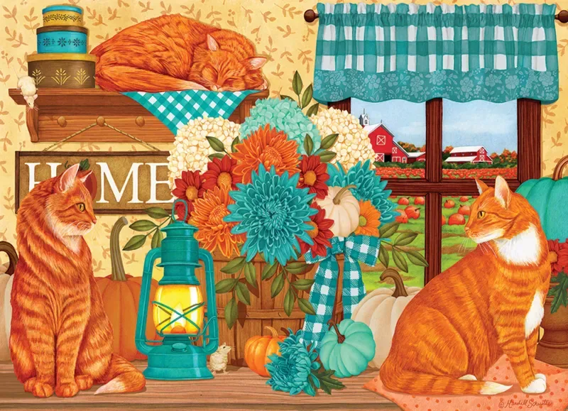 Puzzle Chats du Champ de Citrouilles - 500 à 999 pièces de Cobble Hill – boîte