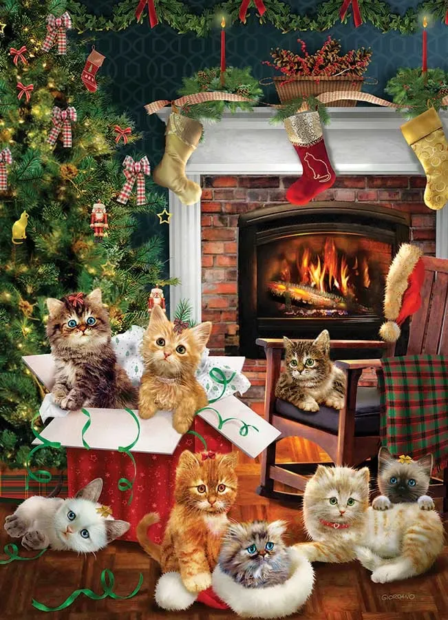 Puzzle Christmas Kittens - 1000 pièces de Cobble Hill – boîte