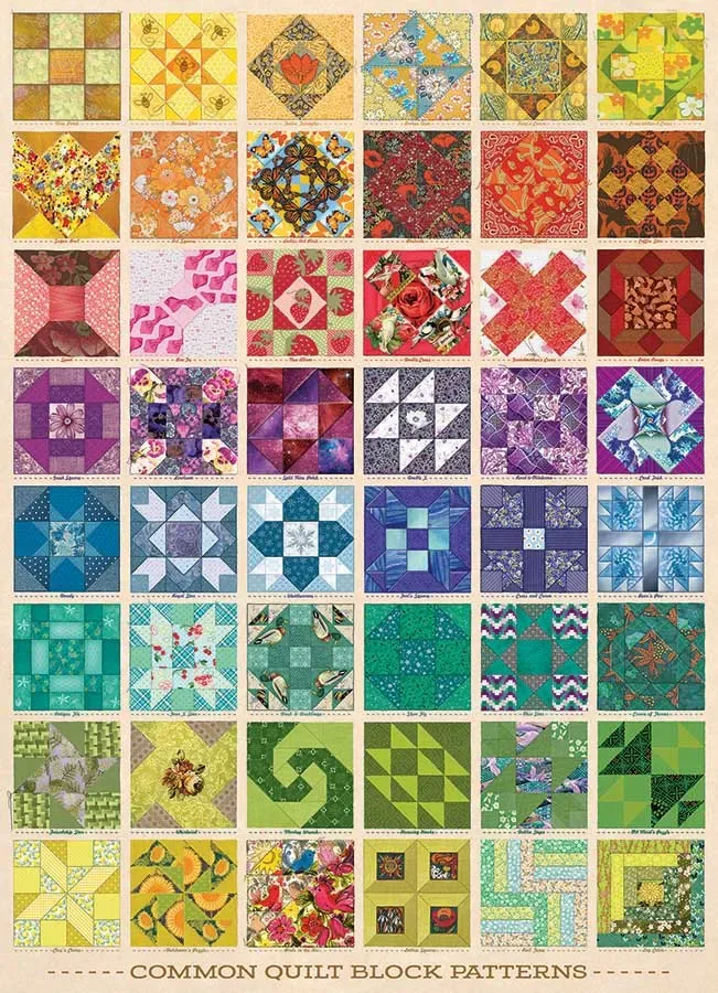 Puzzle Common Quilt Blocks - 1000 pièces de Cobble Hill – boîte