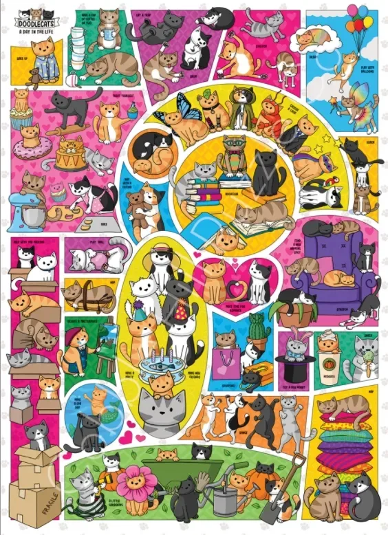 Puzzle Doodlecats - 1000 pièces de Cobble Hill – boîte