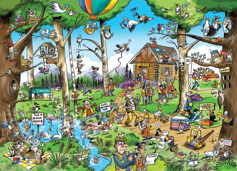 Puzzle DoodleTown : le Paradis des Ornithologues - 500 à 999 pièces de Cobble Hill – boîte