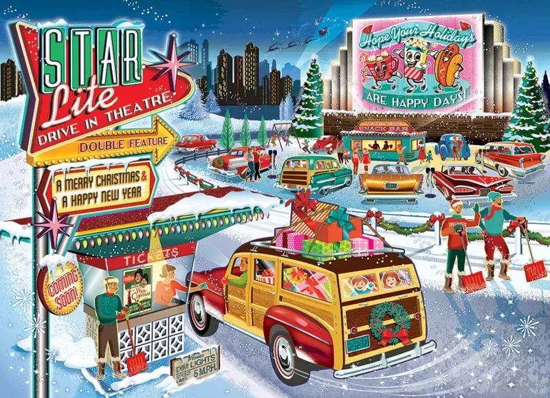 Puzzle Drive In de Vacances - 1000 pièces van Cobble Hill – doos