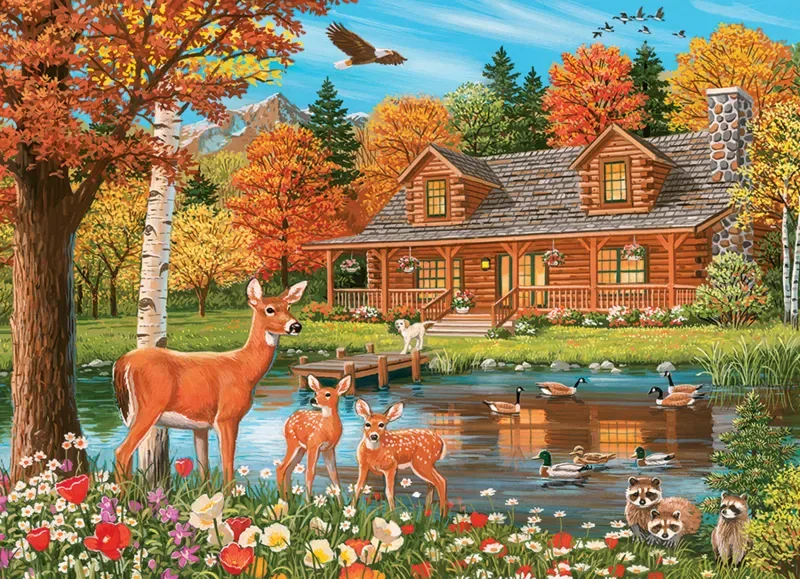 Puzzle Étang de la Maison (famille) - 200 à 499 pièces de Cobble Hill – boîte