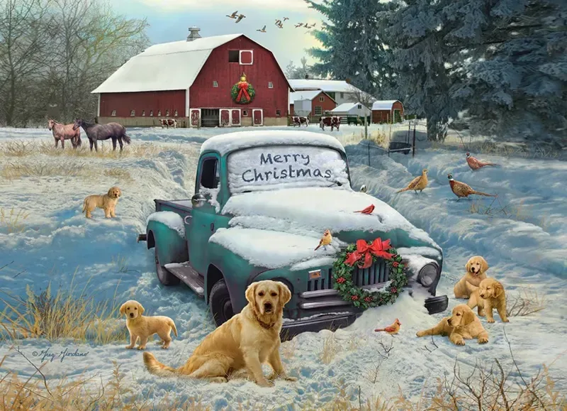 Puzzle Joyeux Noël - Random Cut - 1000 pièces de Cobble Hill – boîte