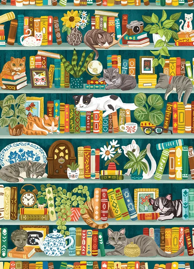 Puzzle La Bibliothèque Parfaite - 1000 pièces van Cobble Hill – doos