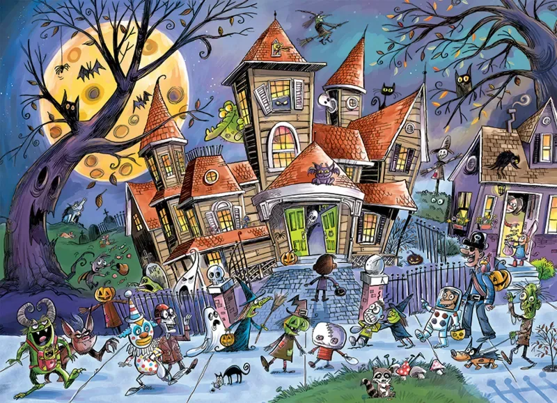Puzzle La Maison Hantée - 200 à 499 pièces van Cobble Hill – doos