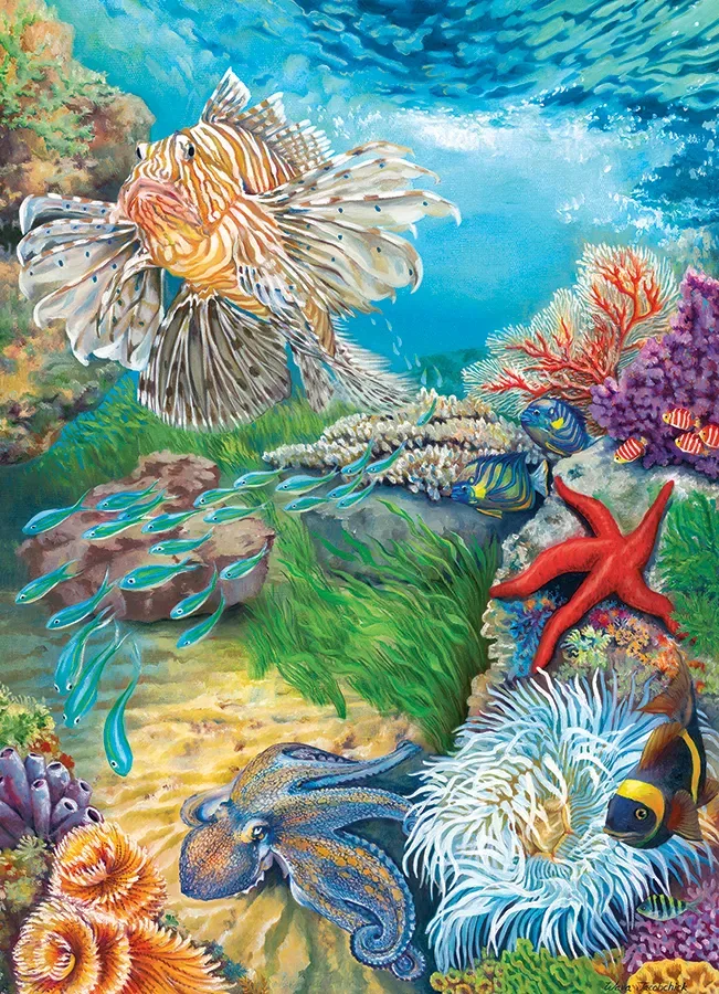 Puzzle La Vie Récifale - Random Cut - 1000 pièces de Cobble Hill – boîte