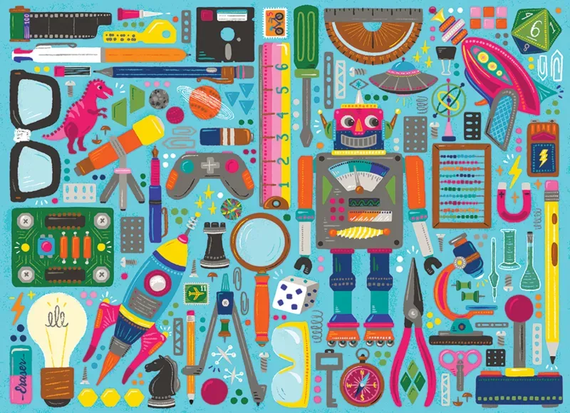Puzzle Le Tiroir à Objets du Nerd - Family Pieces - 200 à 499 pièces de Cobble Hill – boîte