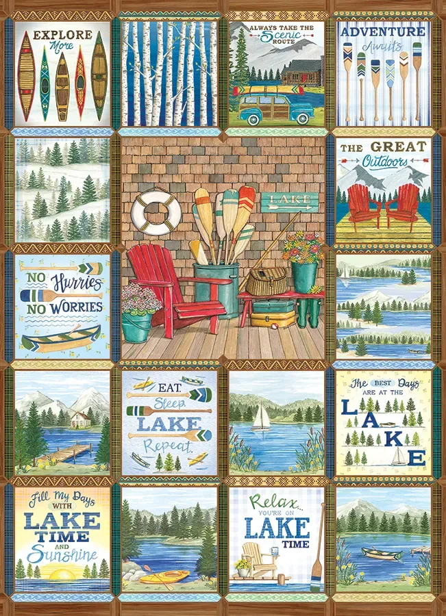 Puzzle Pays des Lacs - Random Cut - 1000 pièces de Cobble Hill – boîte