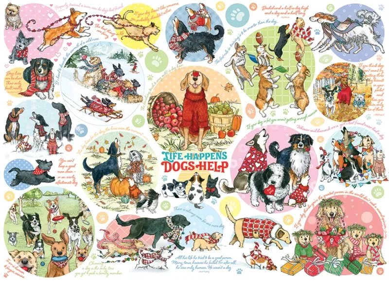 Puzzle Pensées de Chien - Random Cut - 1000 pièces from Cobble Hill – box